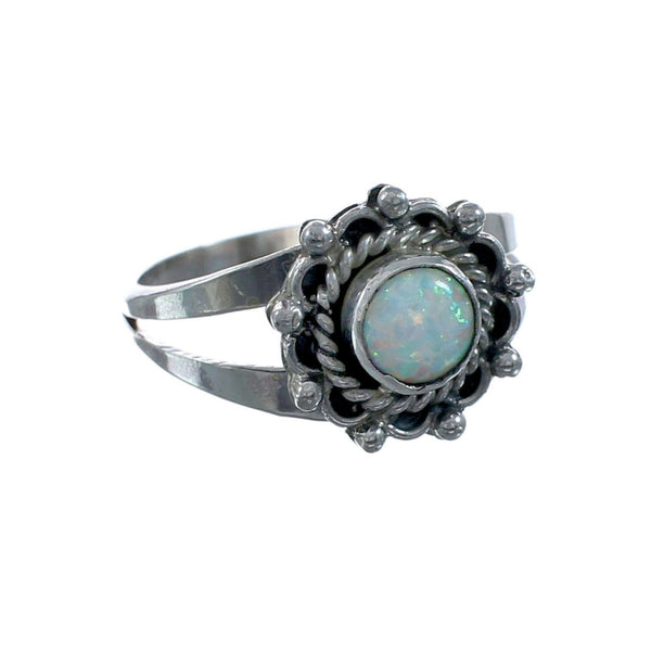 Native American Opal Sterling Silver Ring Size 6 AX128299