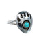 Native American Genuine Sterling Silver Turquoise Bear Paw Ring Size 5-1/4 NN20676