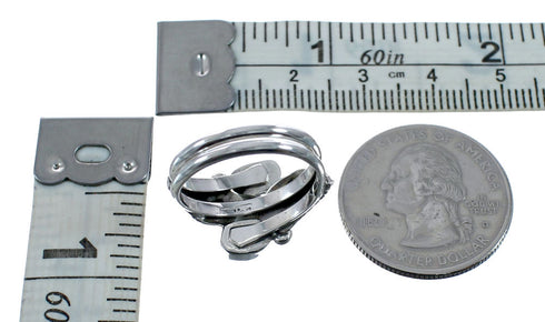 Navajo Opal Authentic Sterling Silver Leaf Ring Size 7-1/4 AX128260