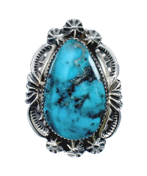 Sterling Silver Turquoise American Indian Ring Size Size 6 AX128364