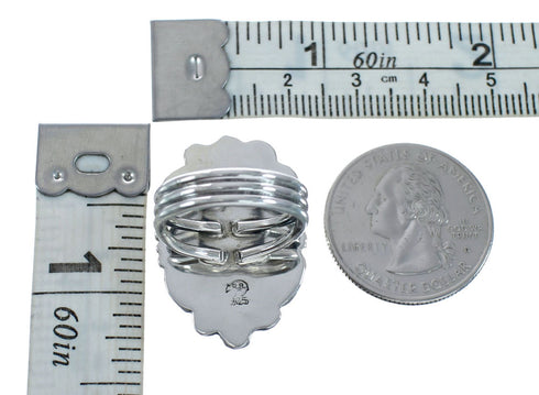 Sterling Silver Turquoise American Indian Ring Size Size 6 AX128364