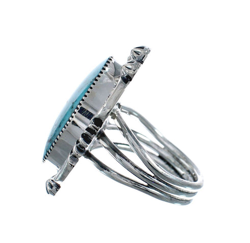 Sterling Silver Turquoise American Indian Ring Size Size 6-1/4 AX128365