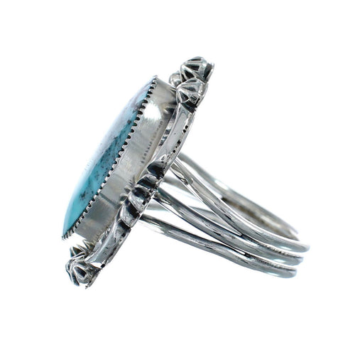 Sterling Silver Turquoise American Indian Ring Size Size 7-3/4 AX128367