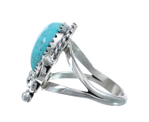Turquoise Sterling Silver Navajo Leaf Ring Size 5-3/4 AX128372
