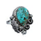Turquoise Sterling Silver Navajo Leaf Ring Size 6-1/2 AX128373