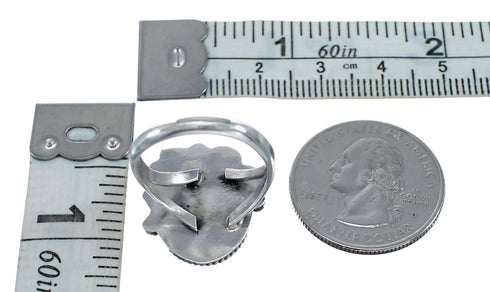 Turquoise Sterling Silver Navajo Leaf Ring Size 7-1/4 AX128374