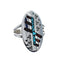 Sterling Silver Coral Turquoise Inlay Navajo Ring Size 8 AX128406