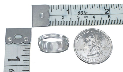 Green Opal Authentic Sterling Silver Zuni Ring Size 6 AX128568