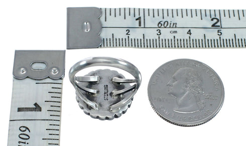 Navajo Concho Authentic Sterling Silver Ring Size 8-3/4 AX128710