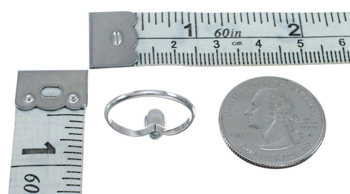 Native American Coral Genuine Sterling Silver Ring Size 5 AX128605