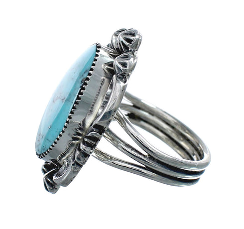 Native American Turquoise Sterling Silver Navajo Ring Size 7 AX128587