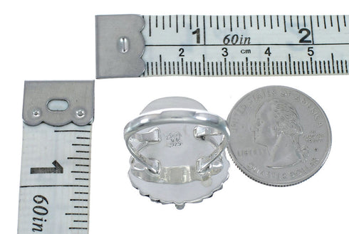 Native American Turquoise Sterling Silver Navajo Ring Size 8 AX128697