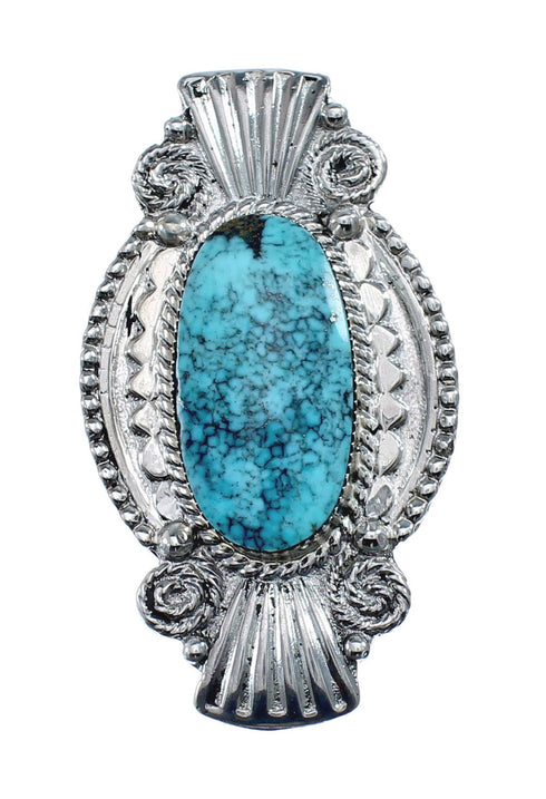 Native American Sterling Silver Turquoise Ring Size 10 AX128630