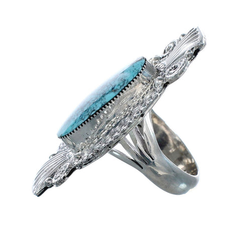 Native American Sterling Silver Turquoise Ring Size 10 AX128630