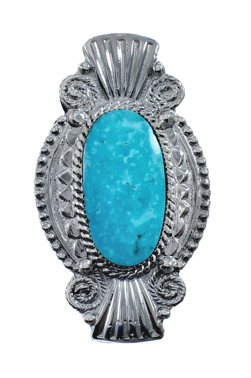 Native American Sterling Silver Turquoise Ring Size 10 AX128631