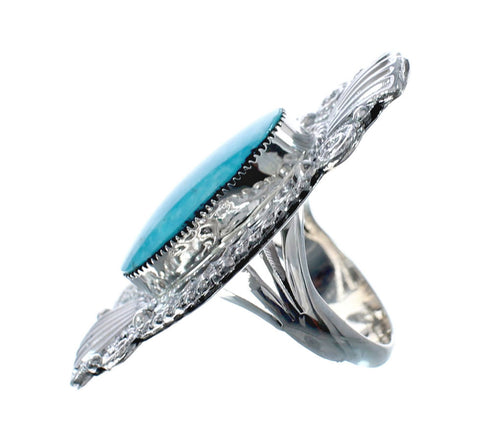 Native American Sterling Silver Turquoise Ring Size 10 AX128631