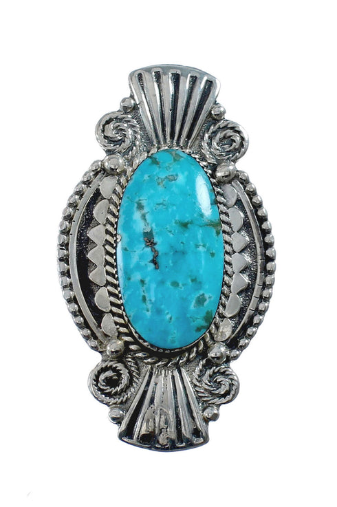Native American Sterling Silver Turquoise Ring Size 11 AX128634