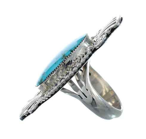 Native American Sterling Silver Turquoise Ring Size 11 AX128634