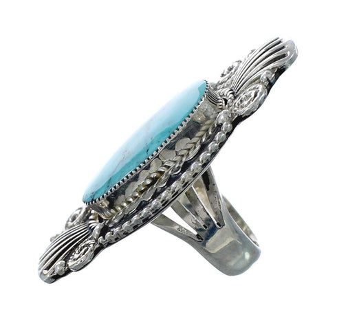 Native American Sterling Silver Turquoise Ring Size 7 AX128635