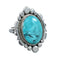 Native American Sterling Silver Turquoise Hand Crafted Ring Size 8-1/4 AX128551
