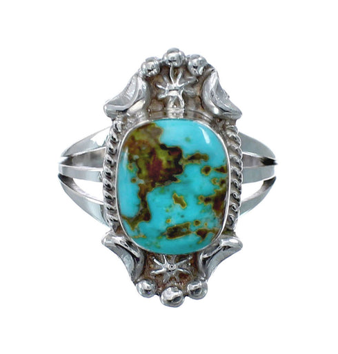 Native American Turquoise Sterling Silver Navajo Ring Size 6-1/4 AX128527