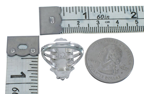 Native American Turquoise Sterling Silver Navajo Ring Size 6-1/4 AX128527