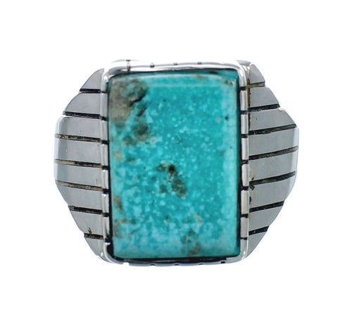 Native American Sterling Silver And Turquoise Ring Size 12 AX128616