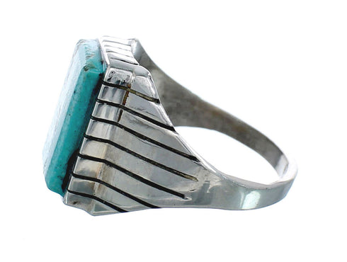 Native American Sterling Silver And Turquoise Ring Size 12 AX128616