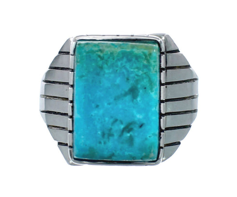 Native American Sterling Silver And Turquoise Ring Size 11-1/4 AX128617