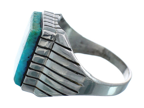Native American Sterling Silver And Turquoise Ring Size 11-1/4 AX128617