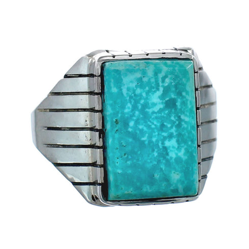 Native American Sterling Silver And Turquoise Ring Size 8-3/4 AX128620