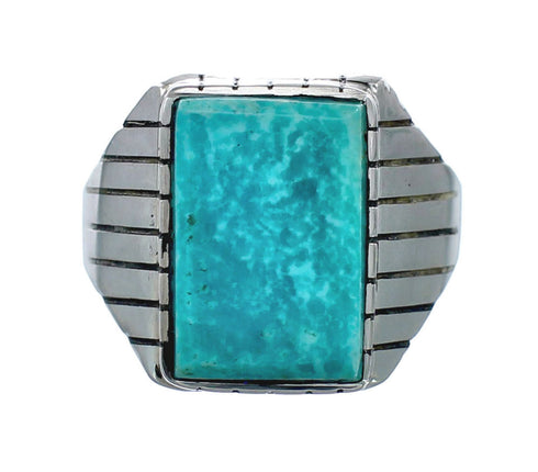 Native American Sterling Silver And Turquoise Ring Size 8-3/4 AX128620