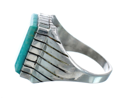 Native American Sterling Silver And Turquoise Ring Size 8-3/4 AX128620