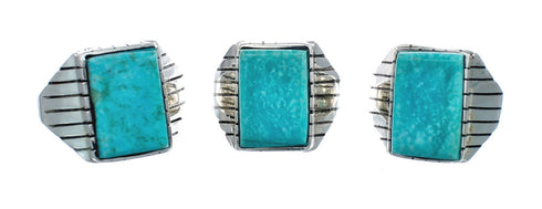 Native American Sterling Silver And Turquoise Ring Size 8-3/4 AX128620