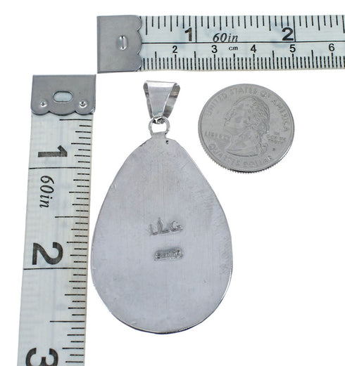 Native American Zuni Multicolor Inlay Sterling Silver Pendant AX128842