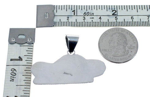 Navajo Turquoise Genuine Sterling Silver Horse Pendant AX128858