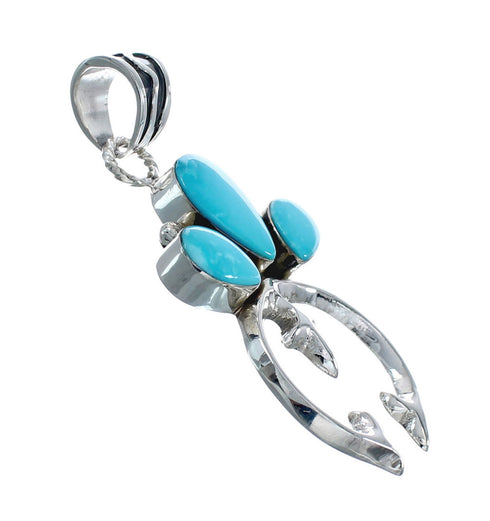 Native American Authentic Turquoise Naja Sterling Silver Pendant AX128830