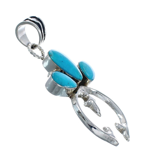 Native American Authentic Turquoise Naja Sterling Silver Pendant AX128831