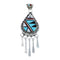 Native American Zuni Multicolor Sterling Silver Sun Tear Drop Pendant AX128790