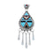 Native American Zuni Multicolor Sterling Silver Sun Tear Drop Pendant AX128793
