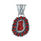 Coral Sterling Silver Native American Pendant AX128811