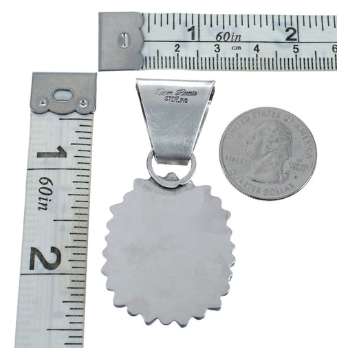 Coral Sterling Silver Native American Pendant AX128813