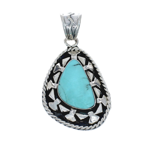 Navajo Turquoise And Genuine Sterling Silver Pendant AX128860
