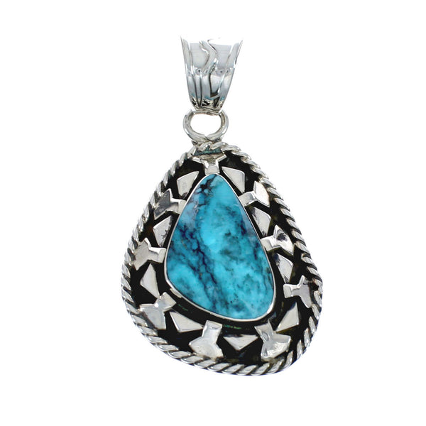 Navajo Turquoise And Genuine Sterling Silver Pendant AX128863