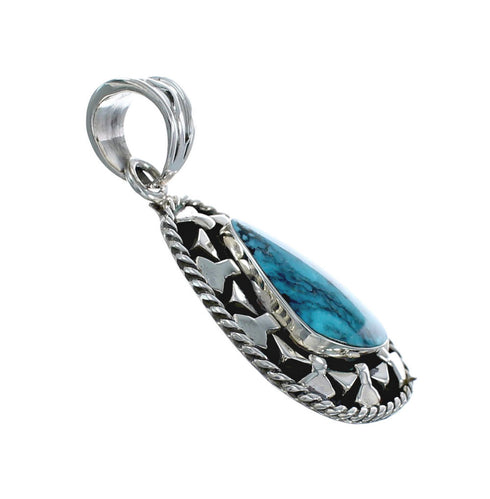 Navajo Turquoise And Genuine Sterling Silver Pendant AX128863