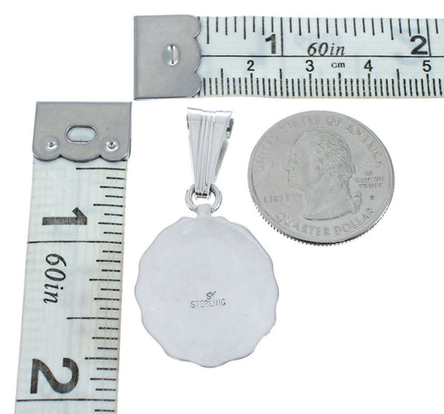 Turquoise Authentic Sterling Silver Navajo Pendant AX128866