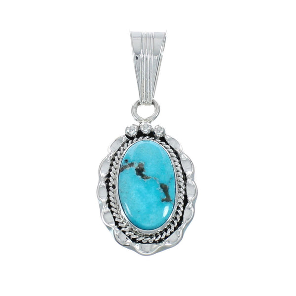 Turquoise Authentic Sterling Silver Navajo Pendant AX128867