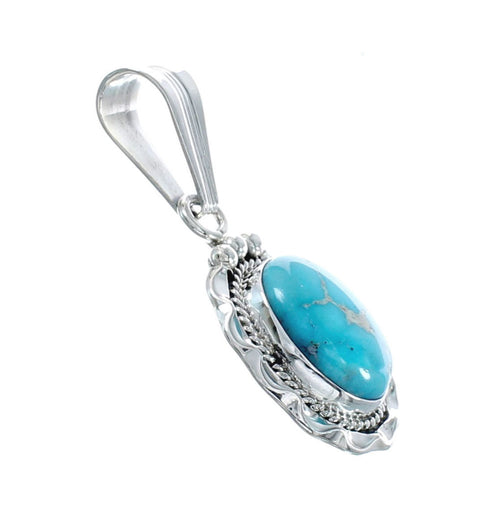 Turquoise Authentic Sterling Silver Navajo Pendant AX128868