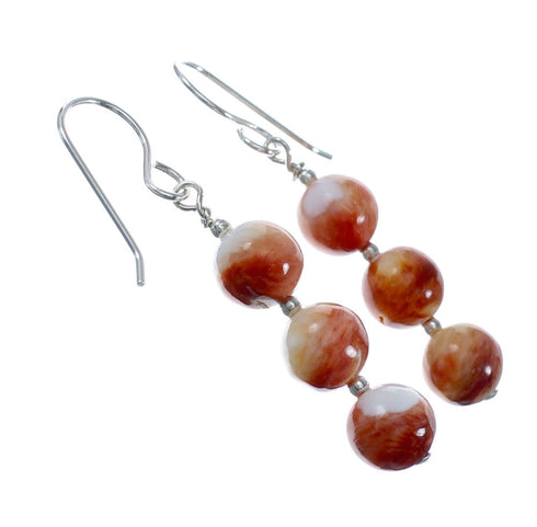 Genuine Sterling Silver Oyster Shell Bead Hook Dangle Earrings JX128486