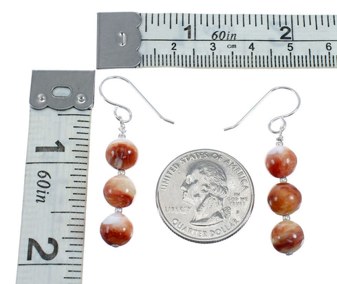 Genuine Sterling Silver Oyster Shell Bead Hook Dangle Earrings JX128486